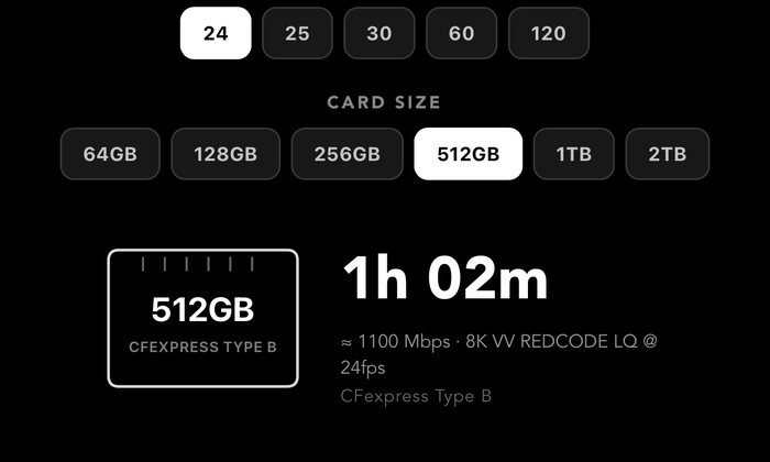 The recording time calculator
