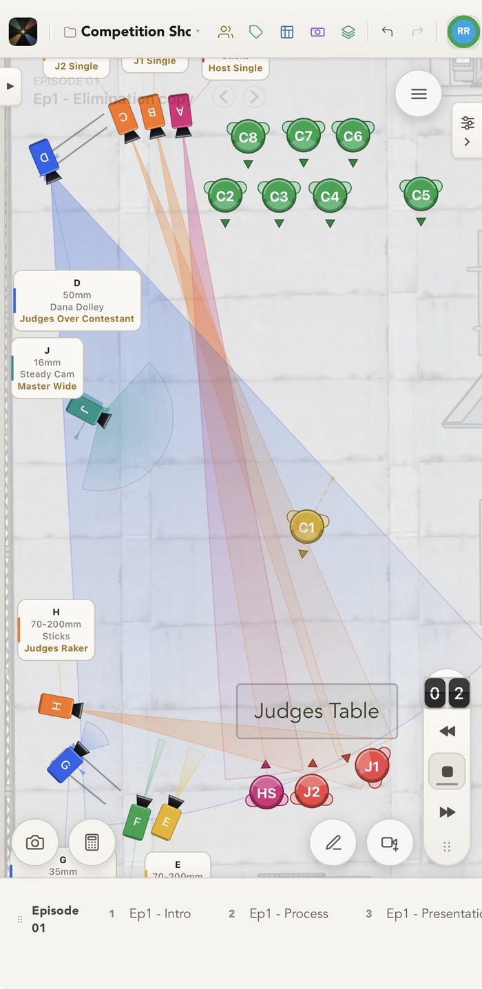 The same move on iPhone, playing, with the counter on 2 and the transport at the right